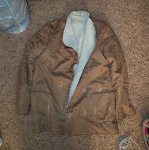 Womens Sherpa Lined Handmade Embroidered Jacket